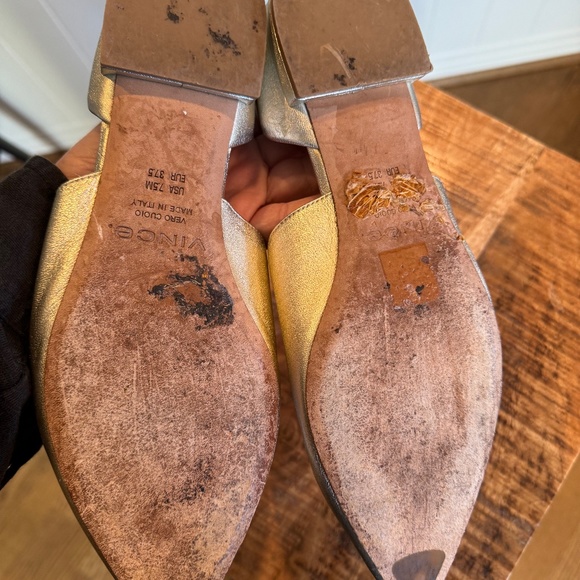 VINCE Women's Gold flat shoes Darlington US 7.5 EU 37.5 - Picture 3 of 5